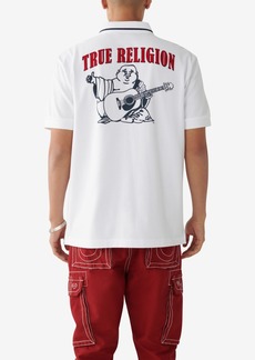 True Religion Men's Regular Fit Short Sleeve JV7 Polo Shirt - Optic White