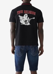True Religion Men's Regular Fit Short Sleeve JV7 Polo Shirt - Jet Black