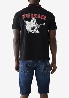 True Religion Men's Regular Fit Short Sleeve JV7 Polo Shirt - Jet Black