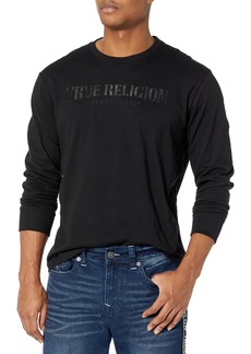 True Religion Men's Relaxed Satin Arch LS Tee