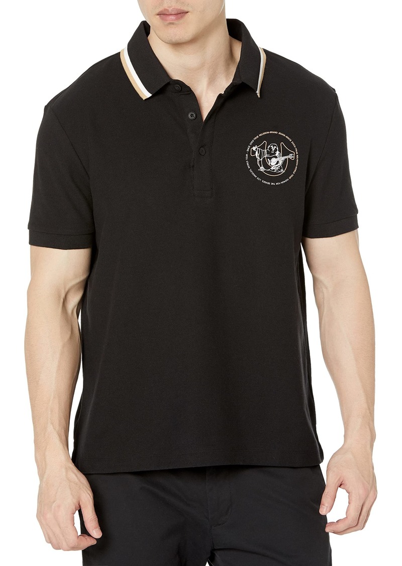 True Religion Men's Relaxed Ss Tipped Polo