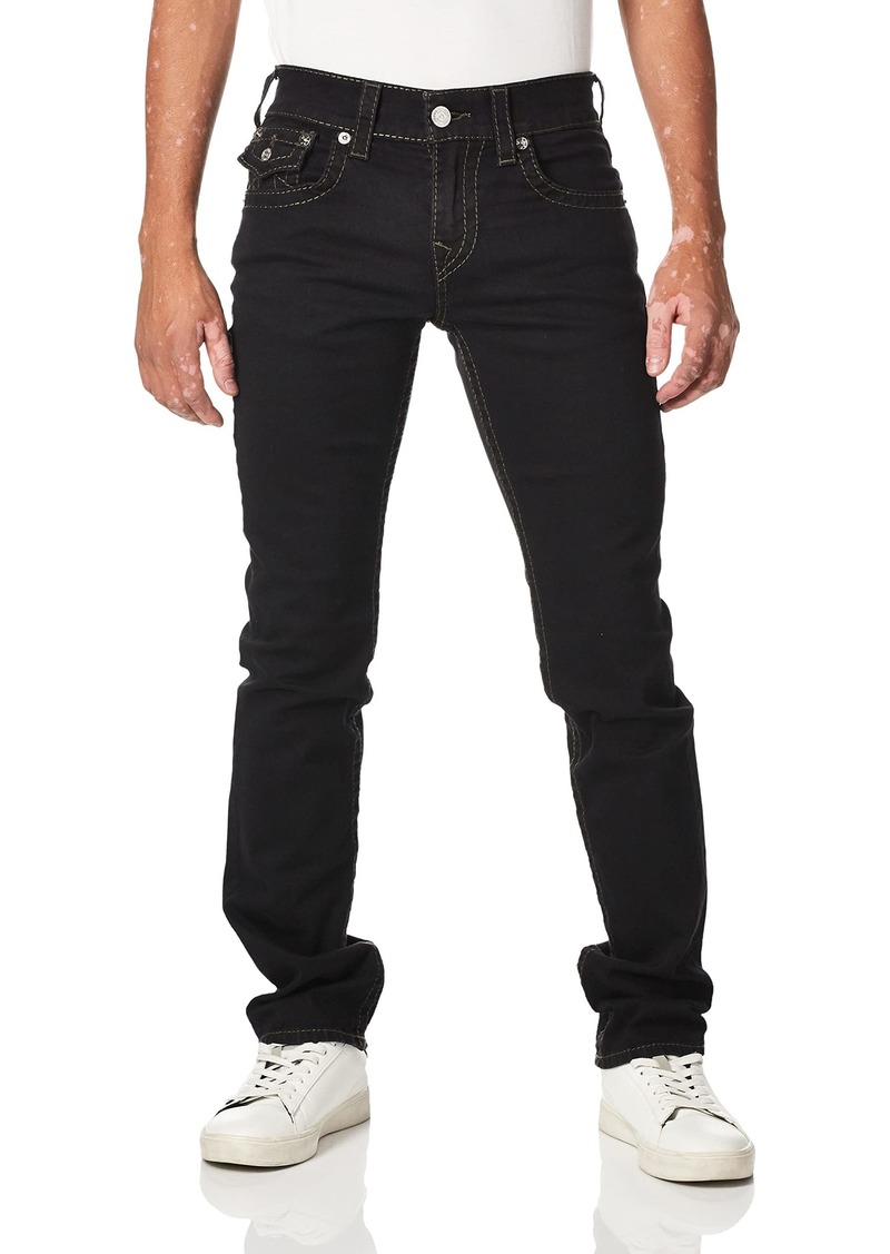 True Religion Men's Ricky Big T Straight Leg Jean with Back Flap Pockets  46W X 34L