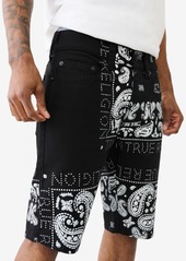 True Religion Men's Ricky No Flap Bandana Straight Shorts - Black