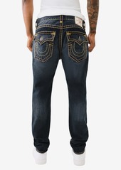 True Religion Men's Rocco Skinny Super T Flap Jeans - Chanson Blue Black Wash