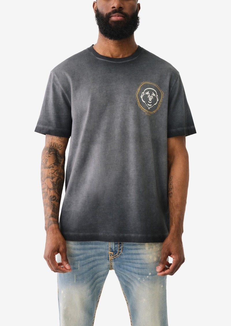 True Religion Men's Short Sleeve Dyed Printed Resort T-shirts - Jet Black