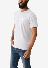 True Religion Men's Short Sleeve High Density Flag Tee - Heather Grey