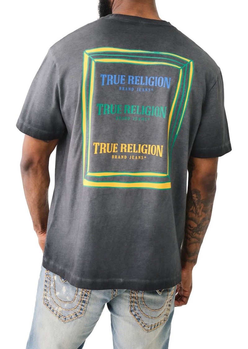 True Religion Men's SS Dyed Printed Resort TEE