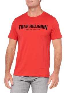 True Religion Men's SS Pile Arch Logo TEE