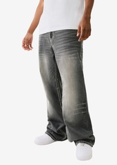 True Religion Men's Vinny Ultra Baggy Super T Flap Jeans - Remix Grey Wash