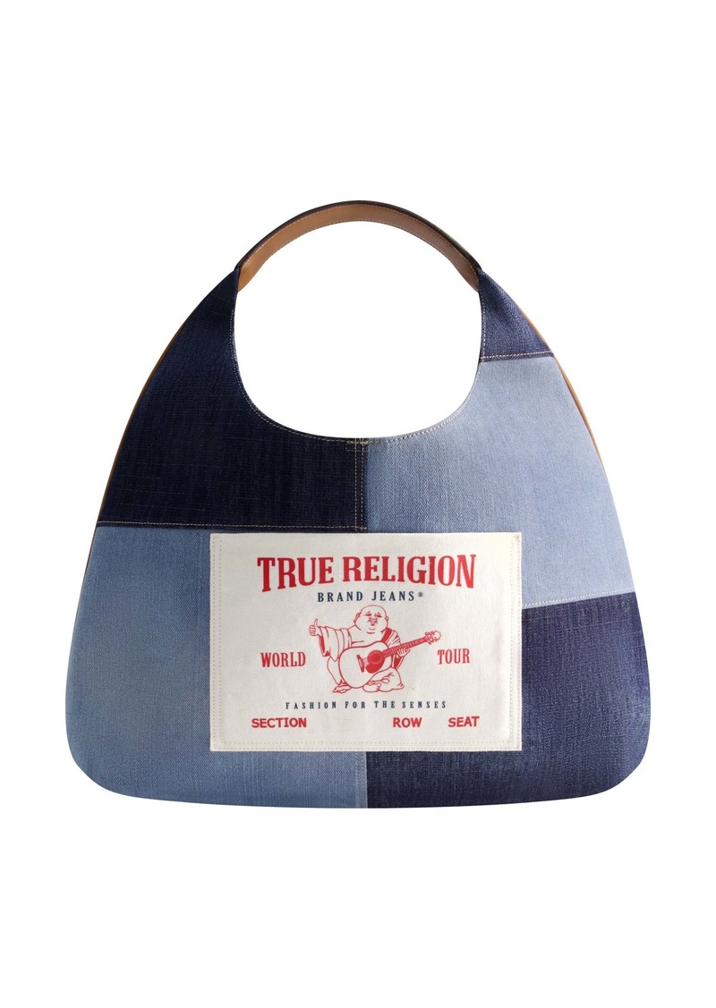 True Religion Patchwork Denim Large Hobo