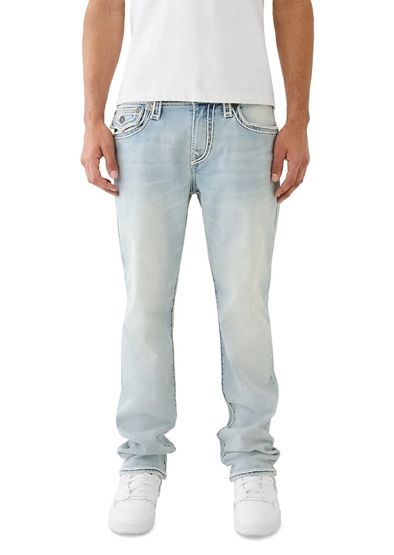 True Religion Ricky Rope Stitch Straight Fit Jeans in Kolari Light Wash