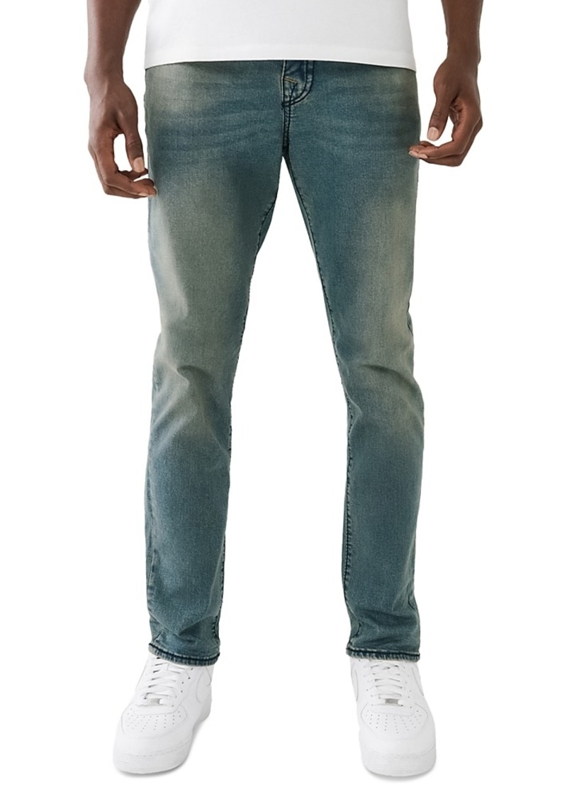 True Religion Rocco Big T Flap Skinny Jeans in Medium Blue