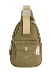 True Religion Suede Sling with Horseshoe Front pocket