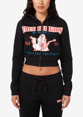 True Religion Women's Anniversary Big T Zip Hoodie - Black