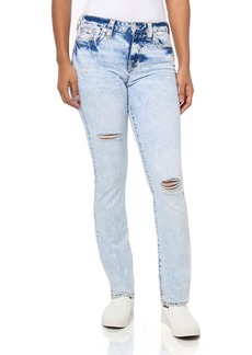 True Religion Women's Billie Midrise Straight Jean with Destruction