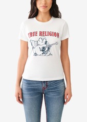 True Religion Women's Buddha Slim Crew Tee - YELLOW