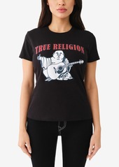 True Religion Women's Buddha Slim Crew Tee - YELLOW