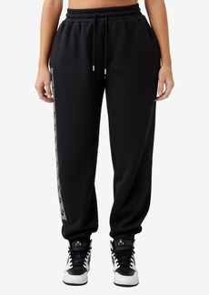 True Religion Women's Crystal Box Horseshoe Jogger Pants - Jet Black