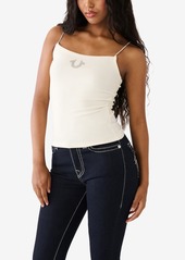 True Religion Women's Crystal Strap Tank Top - Winter White