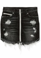 True Religion Women's High Rise Skirt with Zip Front  S