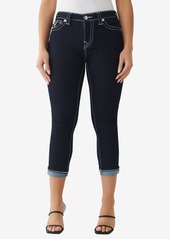 True Religion Women's Jennie Big T Mid Rise Capri Jeans - Body Rinse