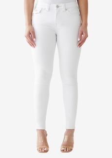 True Religion Women's Jennie Mid Rise Flap Skinny Jeans - Optic White