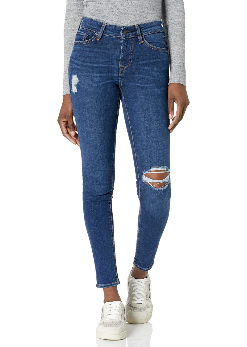 True Religion Women's Jennie Mid Rise with Destroy Skinny Jean