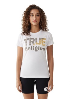 True Religion Women's Split True Slim Crew Tee
