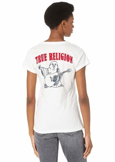 True Religion Women's V-Neck Buddha Logo Tee