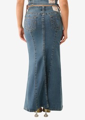 True Religion Women's Vintage-like Style Slit Denim Maxi Skirt - Penelope