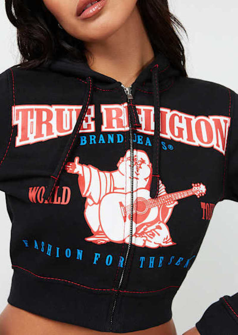 True Religion Women's Anniversary Big T Zip Hoodie