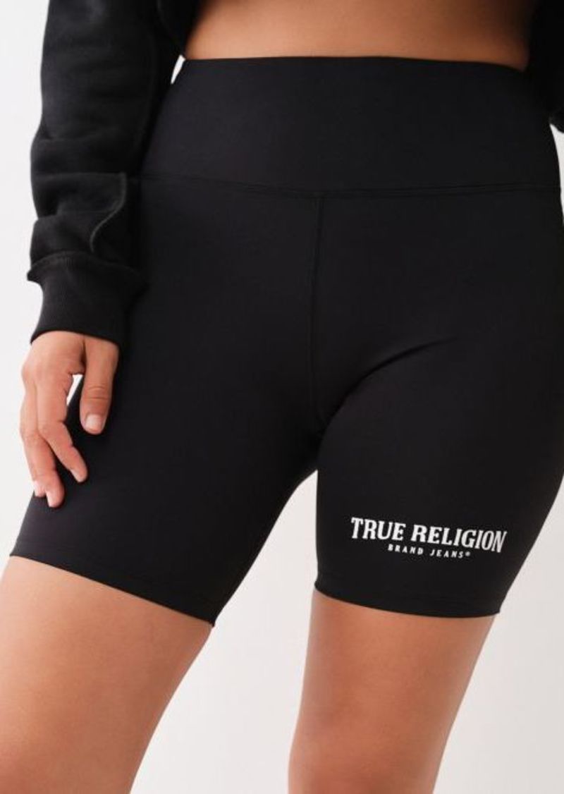 True Religion Women's Arched Logo Biker Short