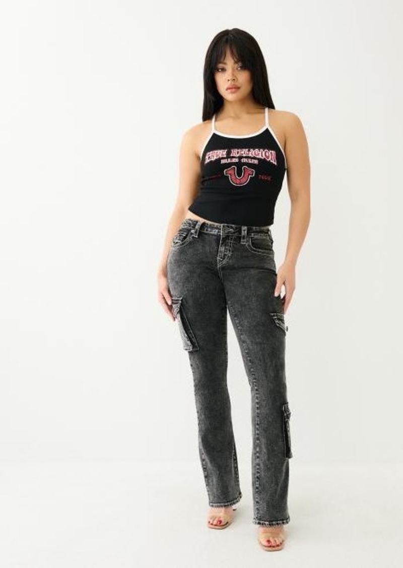 True Religion Women's Becca Low Rise Cargo Jean