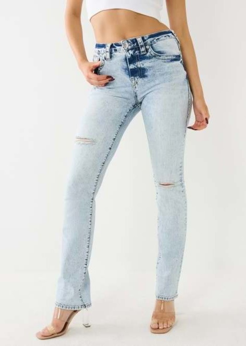 True Religion Women's Billie Acid Wash Straight Jean