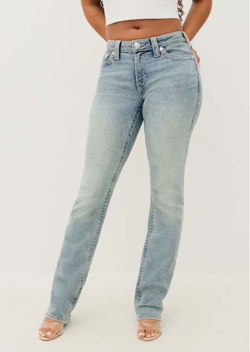 True Religion Women's Billie Mid Rise Straight Jean