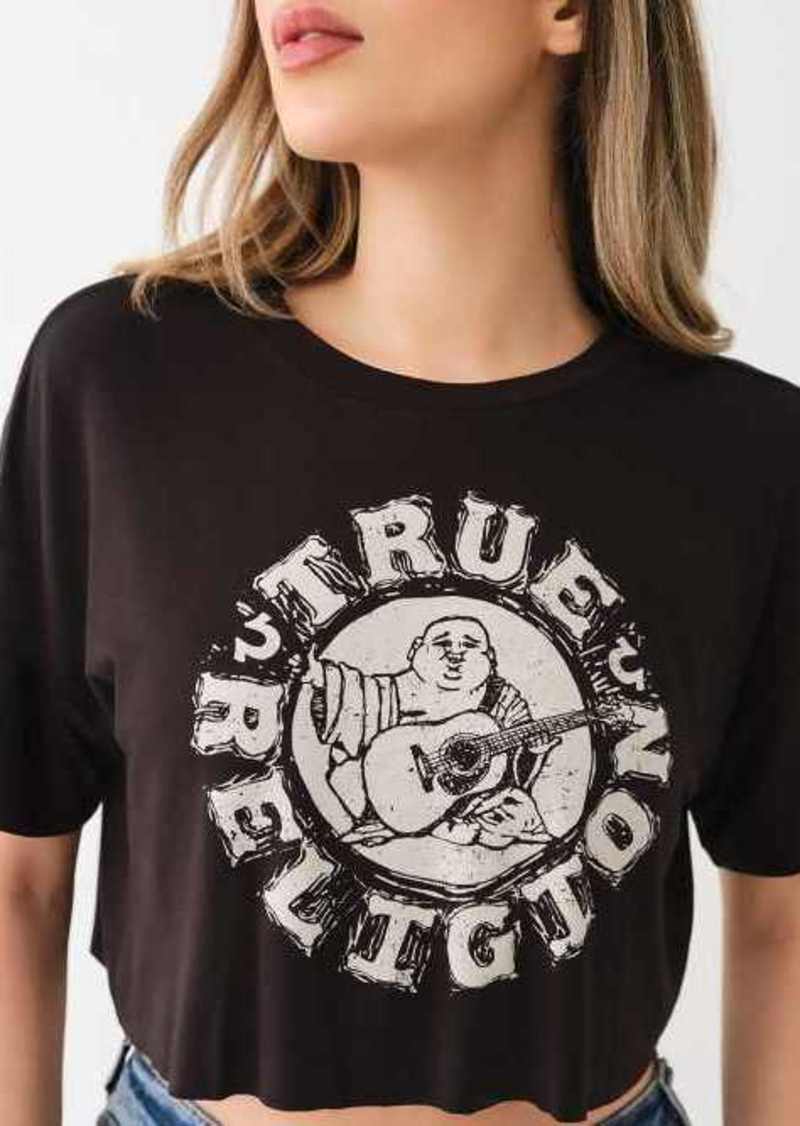 True Religion Women's Buddha Logo Crop T-Shirt