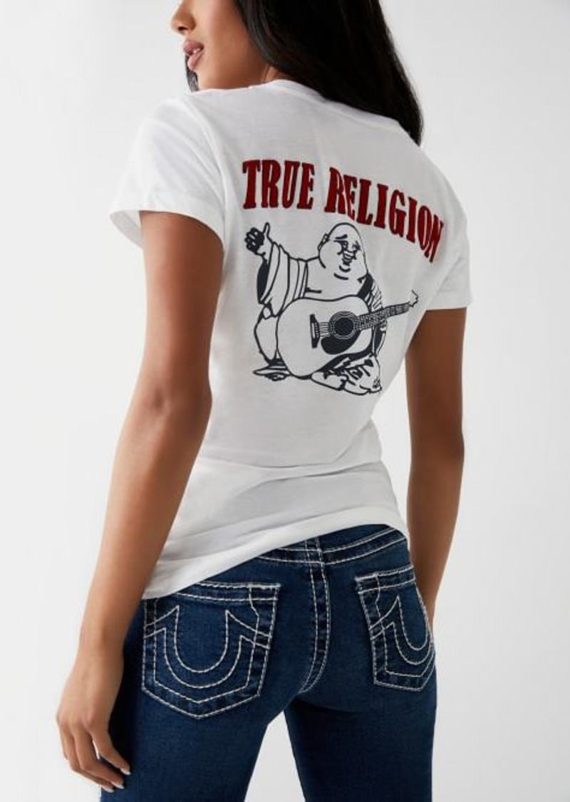 True Religion Women's Buddha Logo V T-Shirt