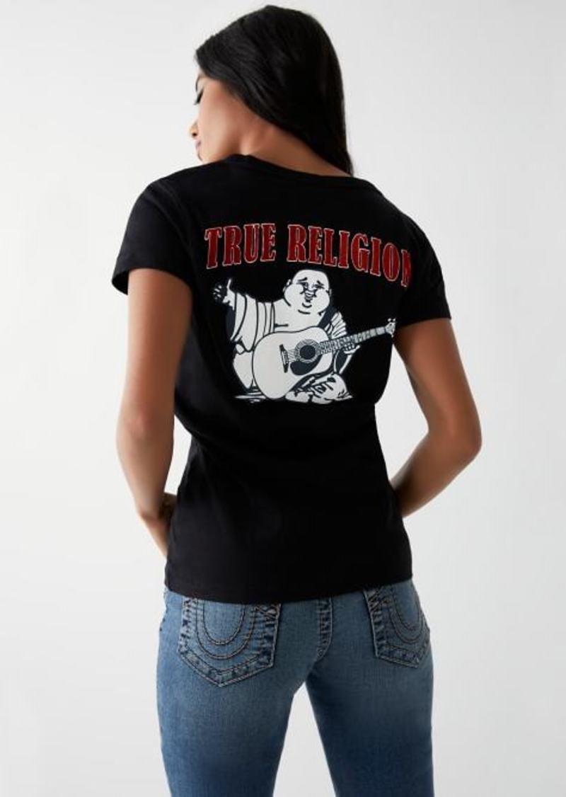 True Religion Women's Buddha Logo V T-Shirt