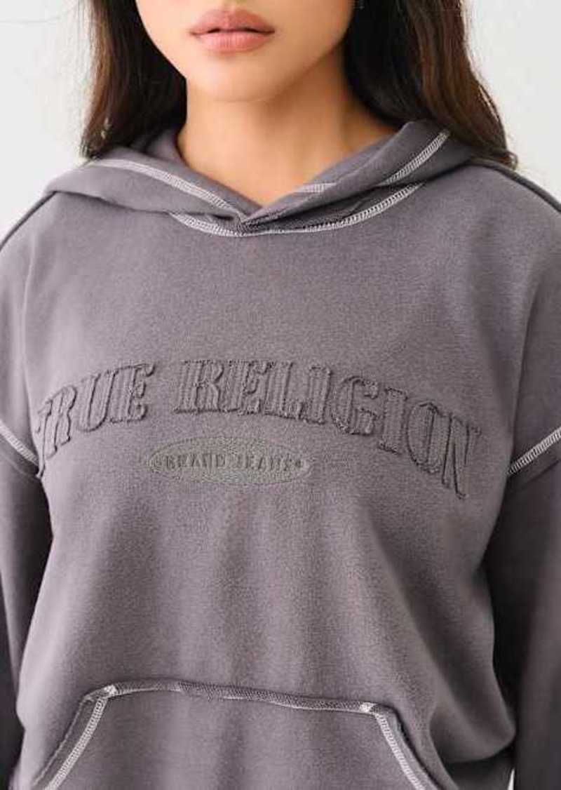 True Religion Women's Contrast Boyfriend Hoodie