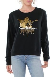 True Religion Womens Crewneck Logo Sweatshirt
