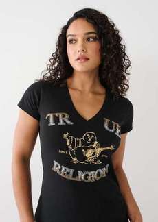 True Religion Women's Crystal Buddha V Tee