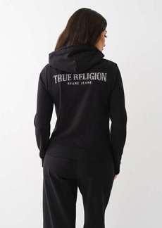 True Religion Women's Crystal French Terry Zip Hoodie