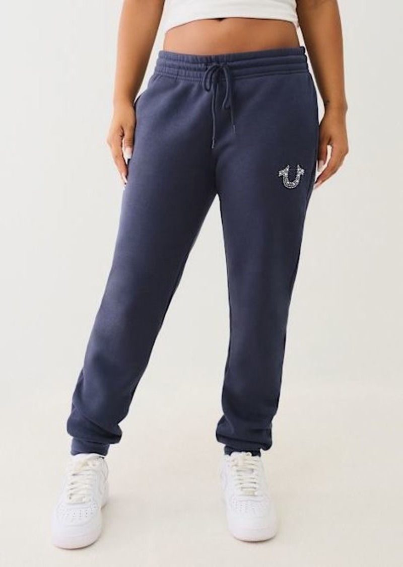 True Religion Women's Crystal Horseshoe Jogger