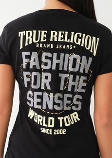 True Religion Women's Crystal Horseshoe World Tour Tee