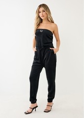 True Religion Women's Crystal Hs Velour Tube Jumpsuit