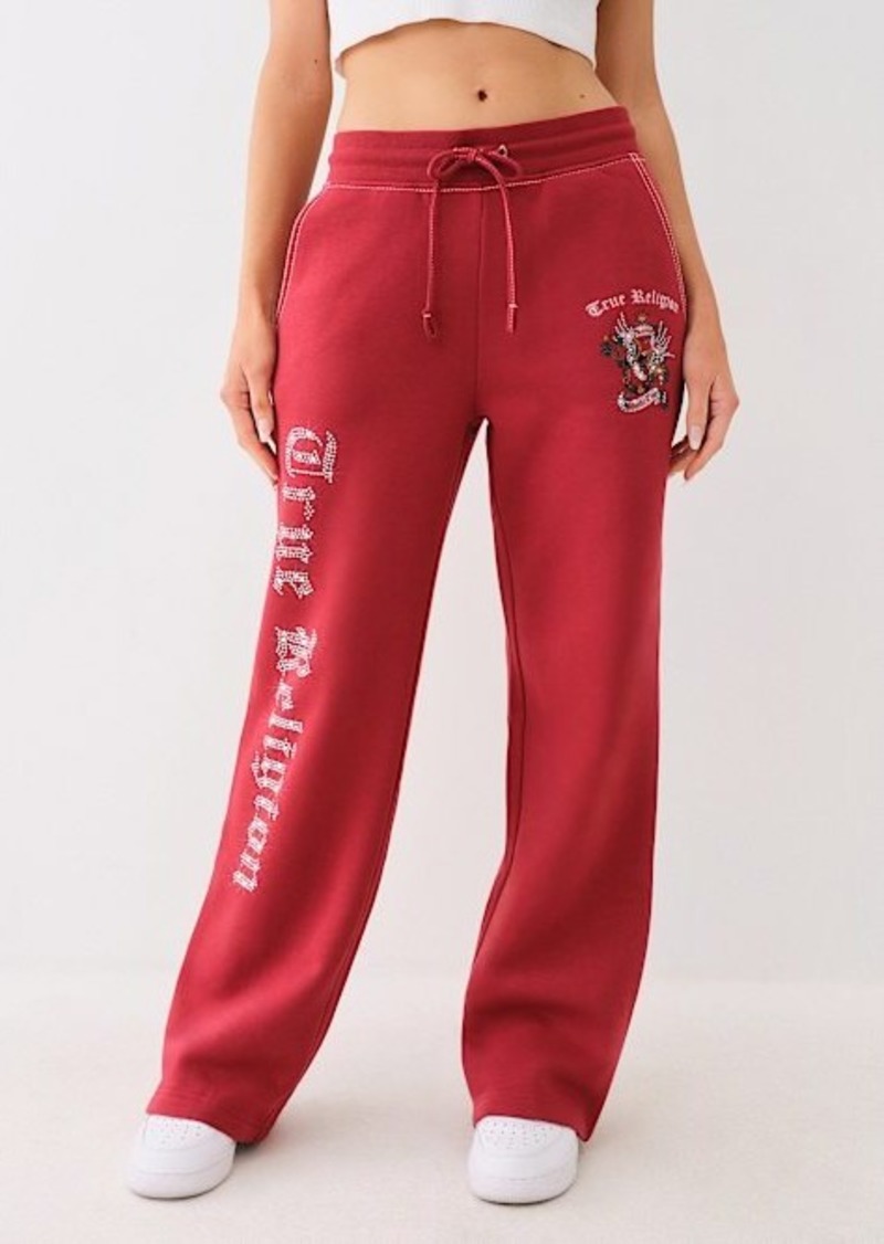 True Religion Women's Crystal Logo Big T Sweat Pant