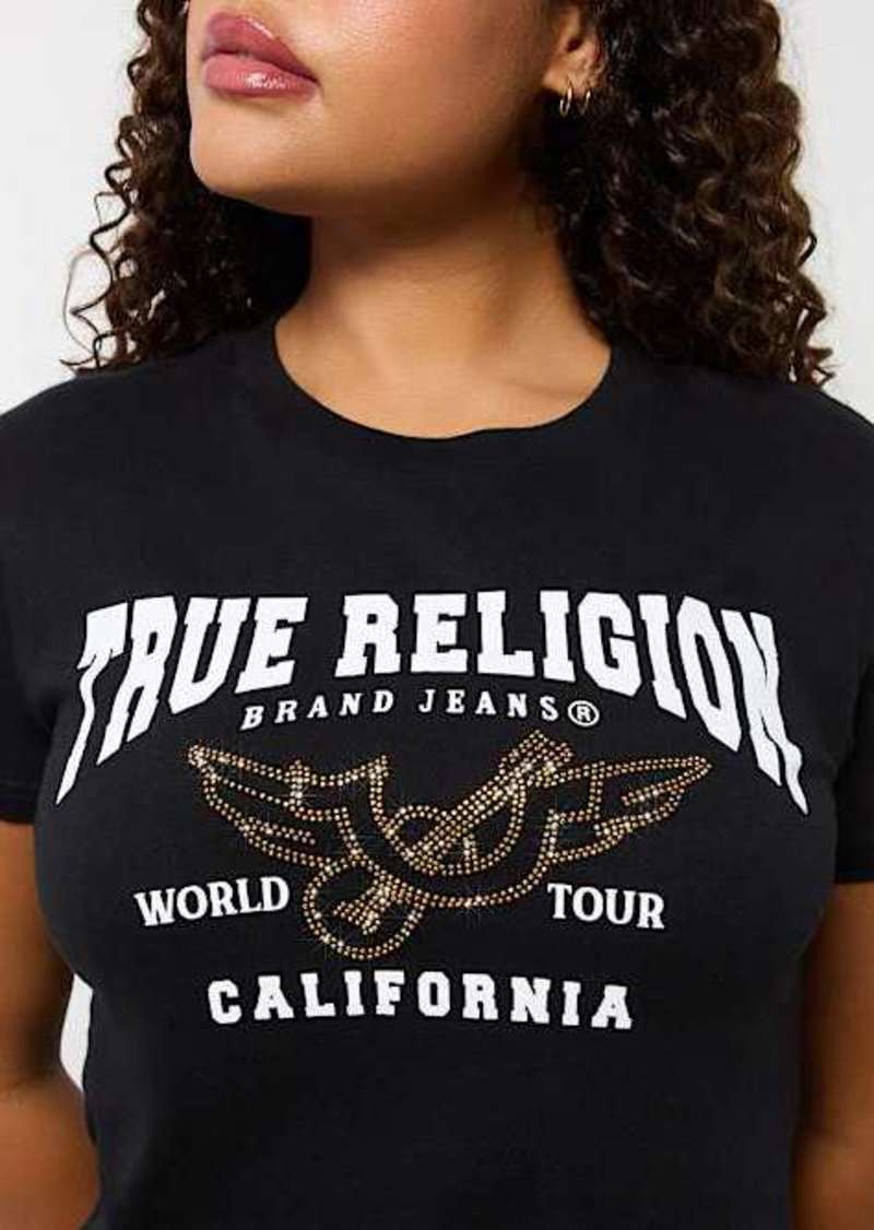 True Religion Women's Crystal Retro Crew T-Shirt