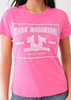 True Religion Women's Crystal Retro Horseshoe Crew T-Shirt