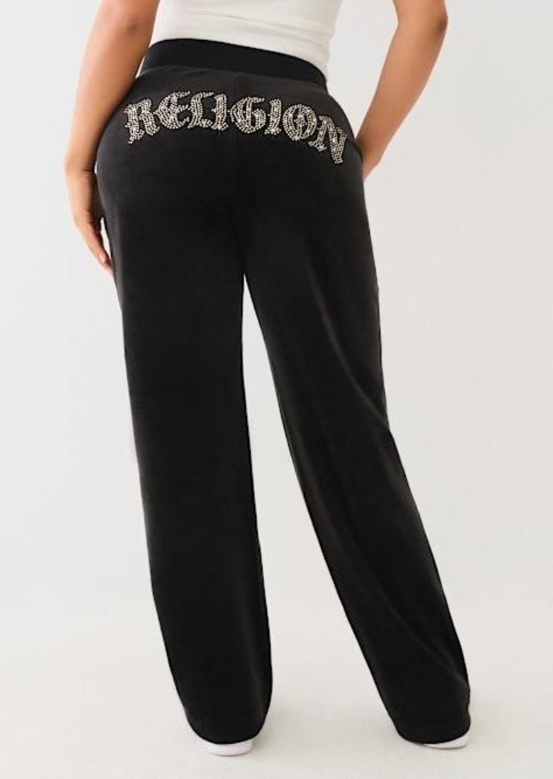 True Religion Women's Crystal Straight Leg Sweat Pant