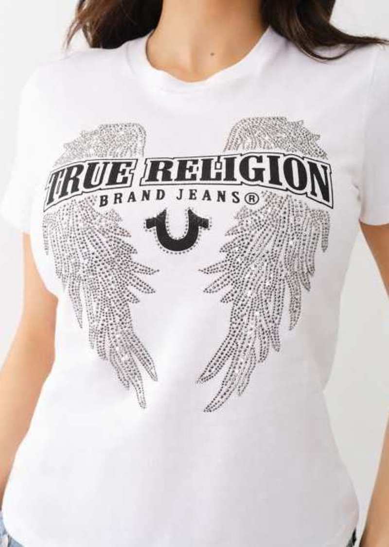 True Religion Women's Crystal Wing Crew T-Shirt